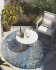 Watercolors Navy Washable Indoor-Outdoor Rug