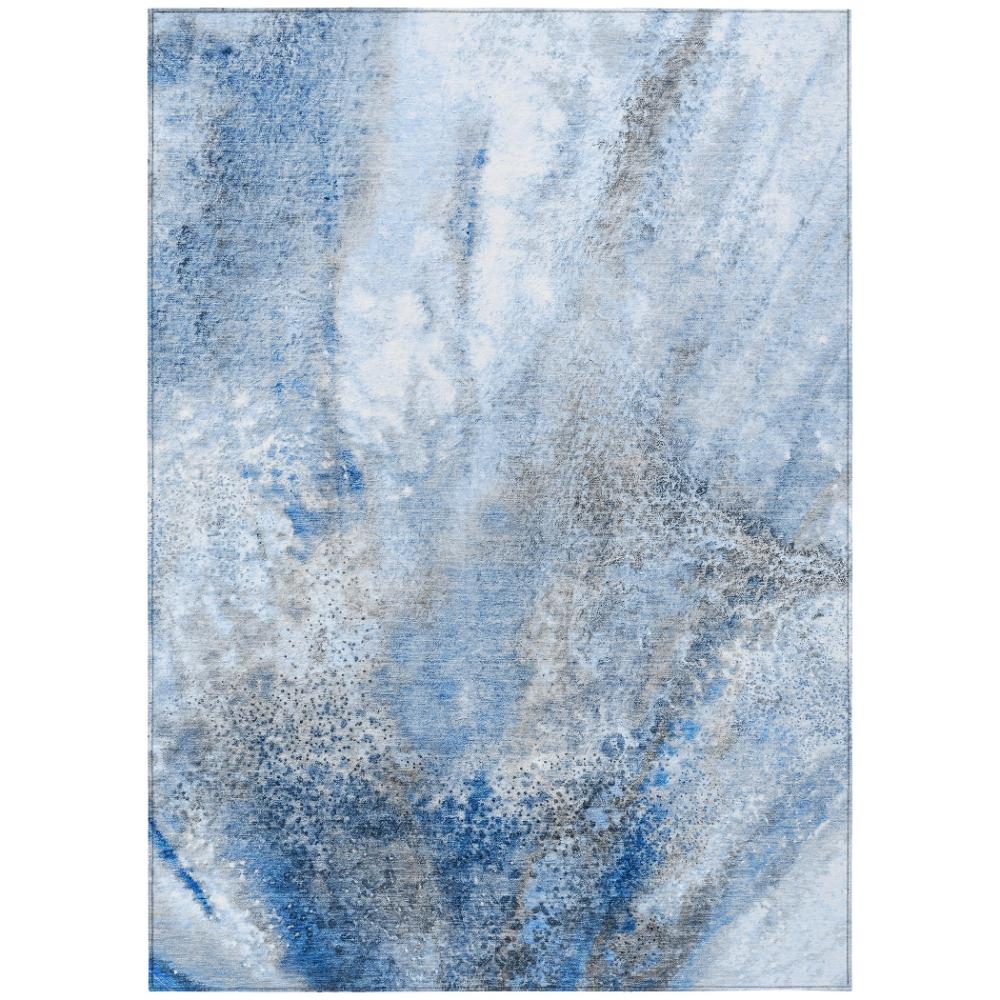 Addison Rugs Watercolors Navy Washable Indoor-Outdoor Rug
