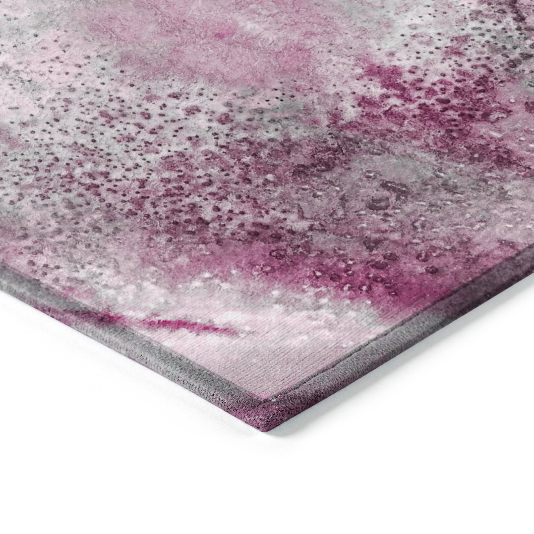 Watercolors Pink Washable Indoor-Outdoor Rug