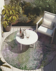 Watercolors Purple Washable Indoor-Outdoor Rug