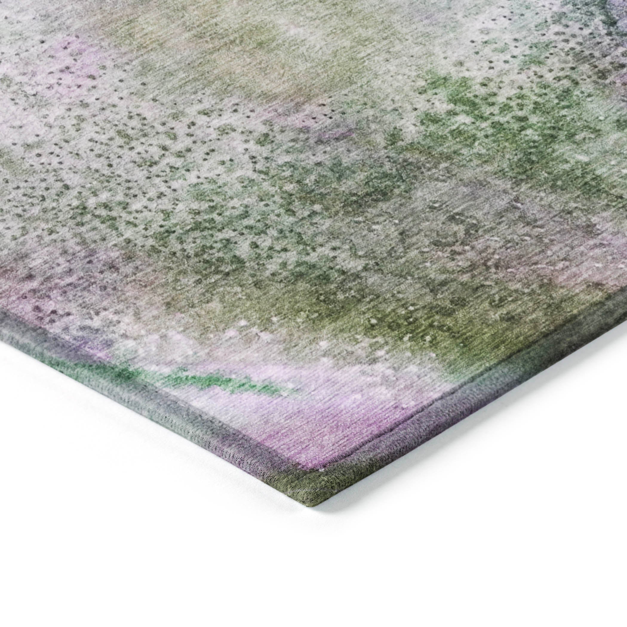 Watercolors Purple Washable Indoor-Outdoor Rug