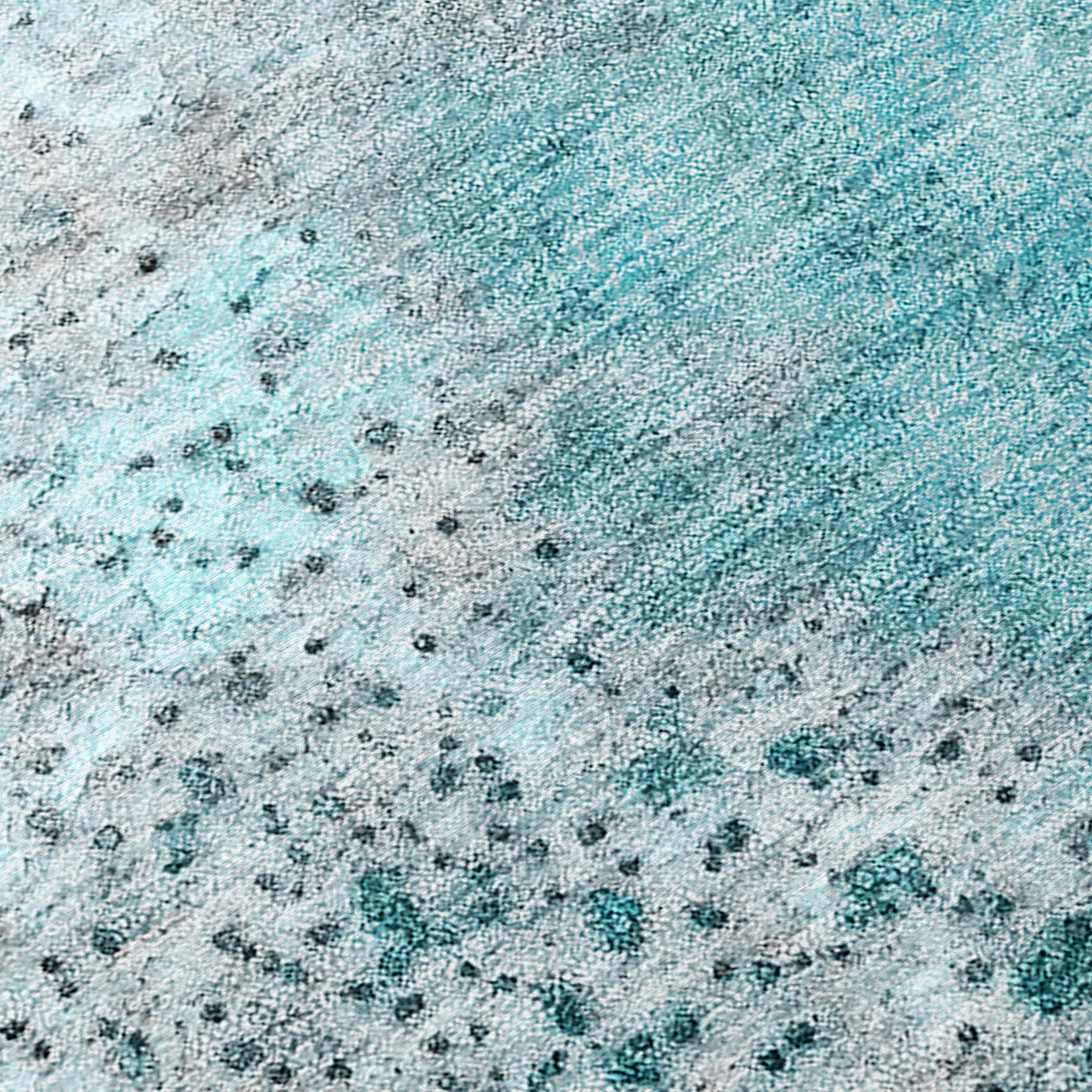 Watercolors Teal Washable Indoor-Outdoor Rug