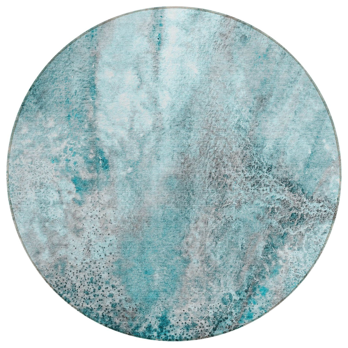 Addison Rugs Watercolors Teal Washable Indoor-Outdoor Rug