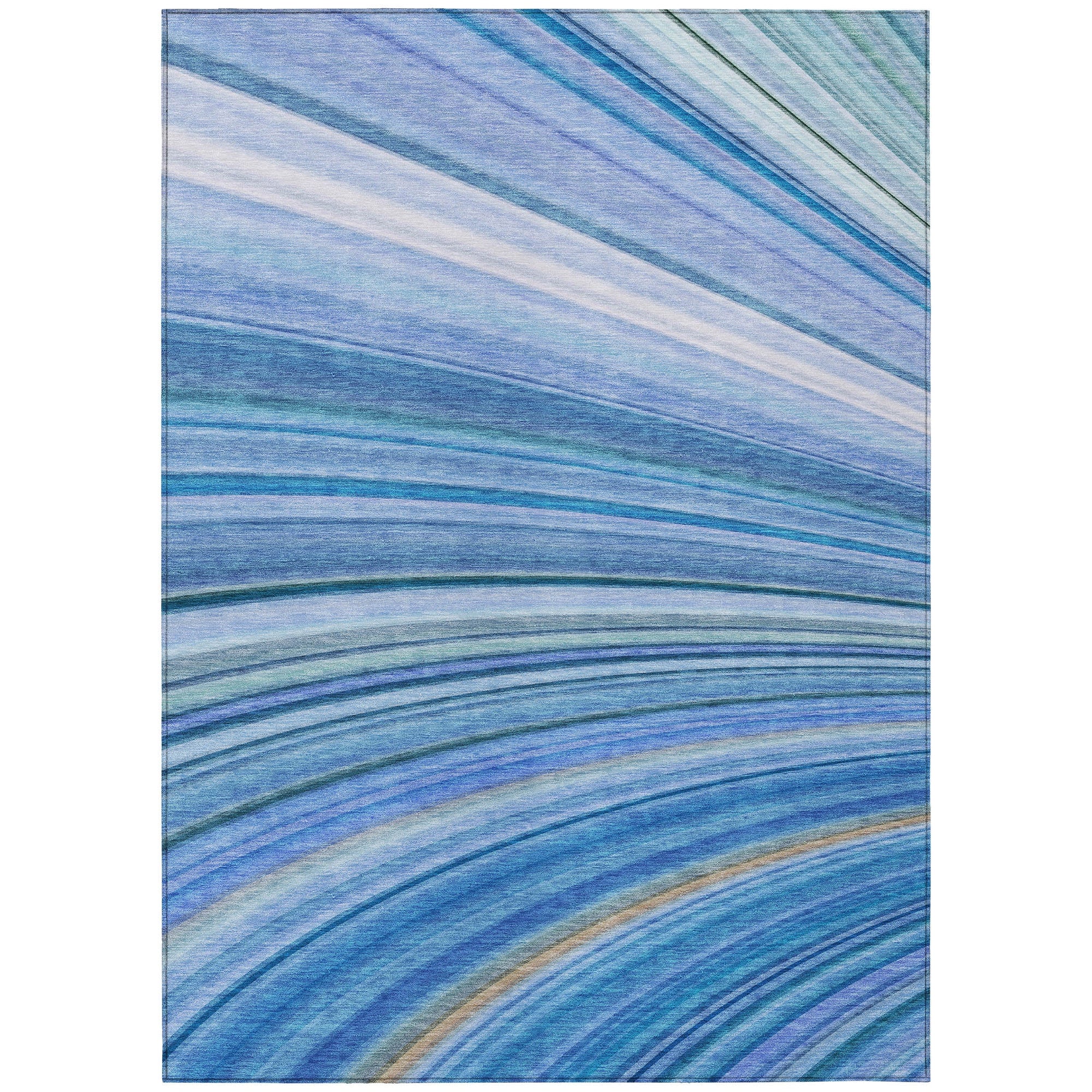 Addison Rugs Waves Blue Washable Indoor-Outdoor Rug