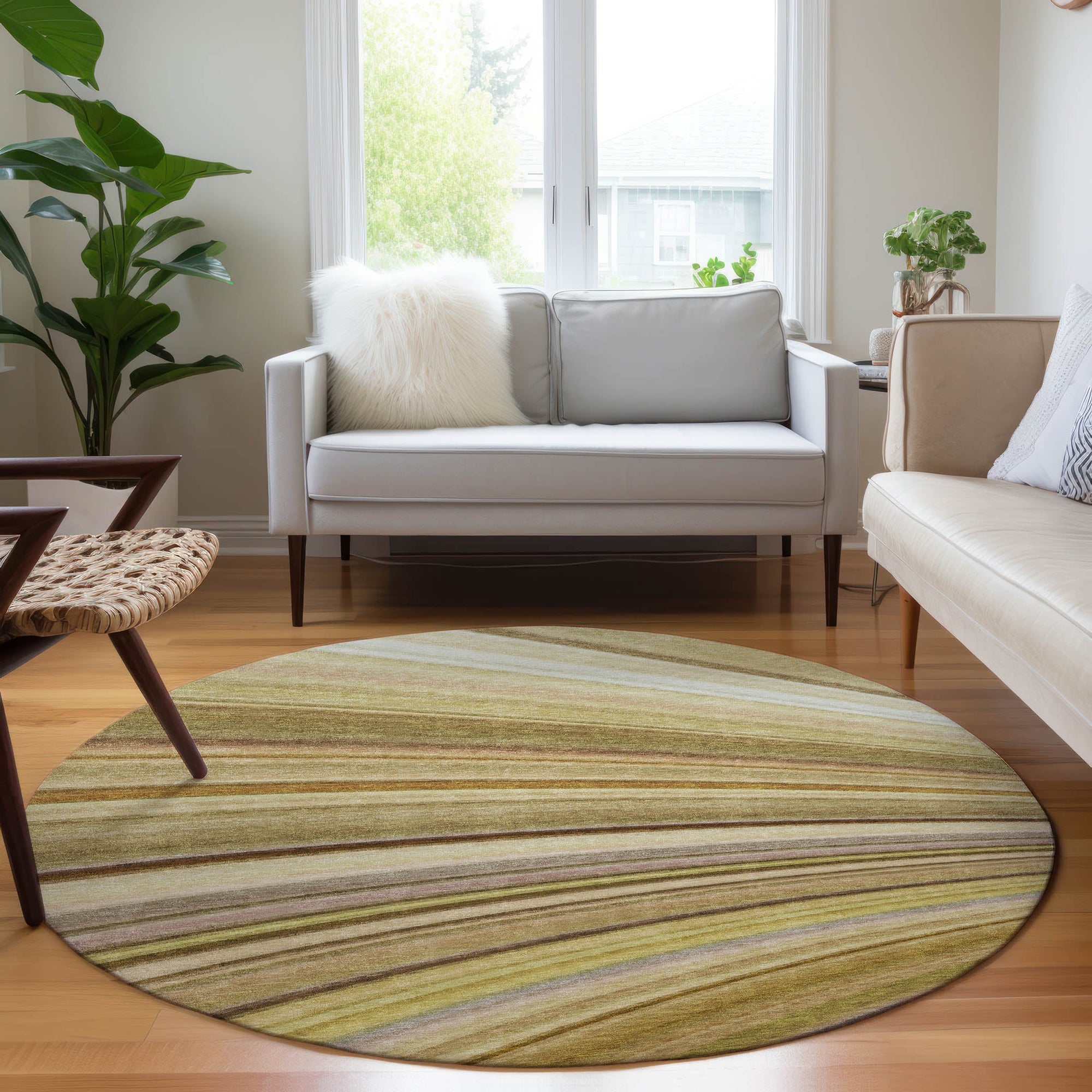 Addison Rugs Waves Brown Washable Indoor-Outdoor Rug