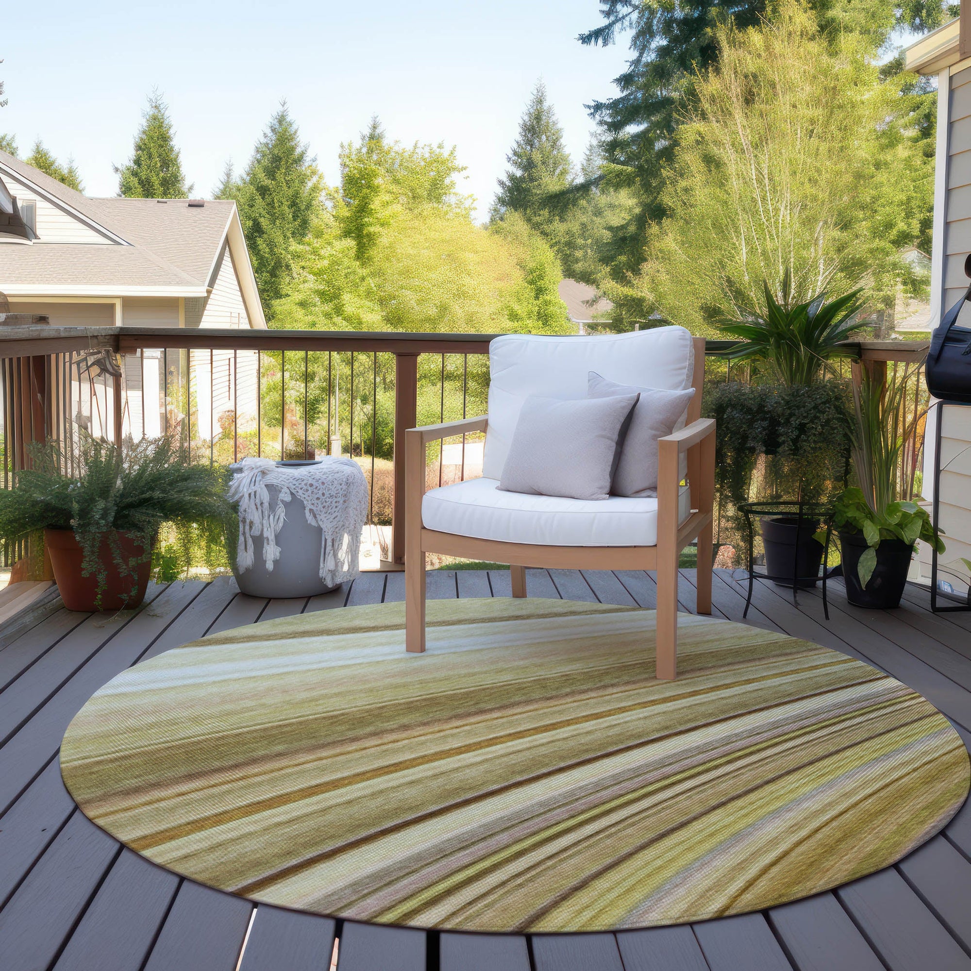 Addison Rugs Waves Brown Washable Indoor-Outdoor Rug