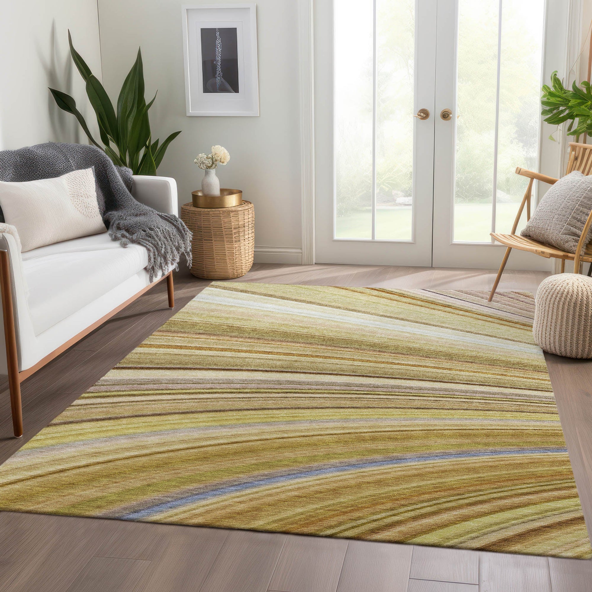 Addison Rugs Waves Brown Washable Indoor-Outdoor Rug