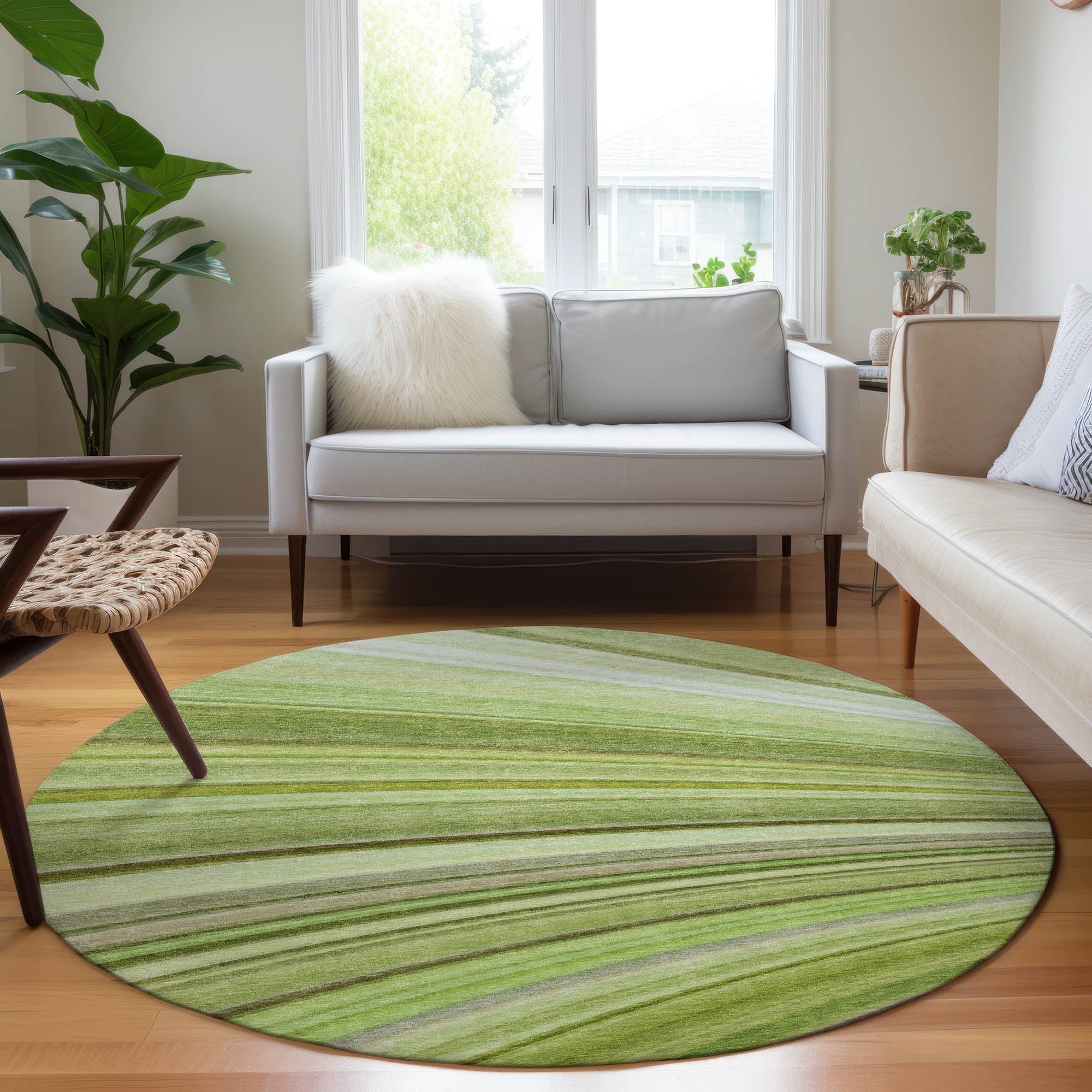 Addison Rugs Waves Green Washable Indoor-Outdoor Rug