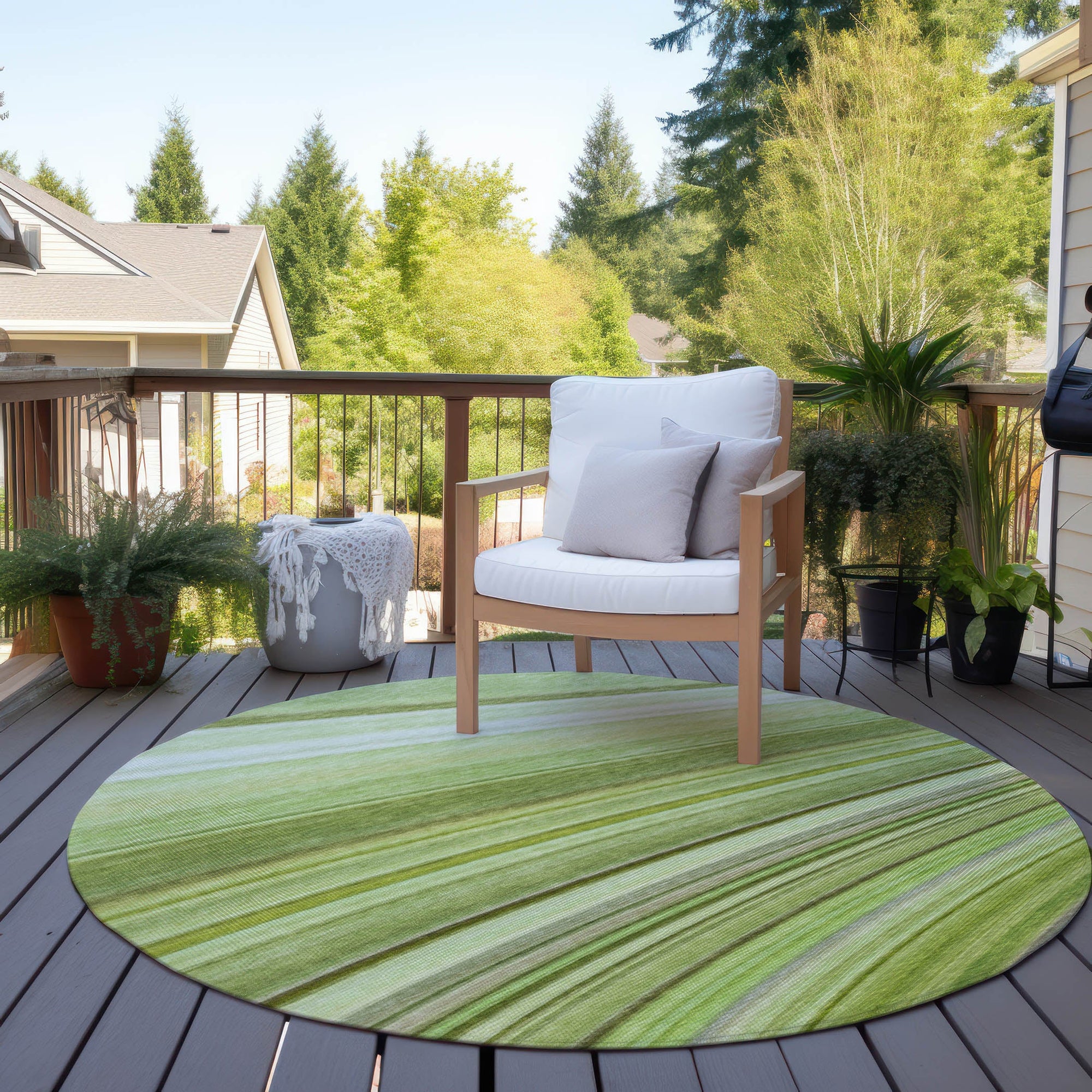 Addison Rugs Waves Green Washable Indoor-Outdoor Rug