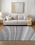Waves Grey Washable Indoor-Outdoor Rug