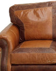 Western Leather Couch Brown Alligator Embossed Leather -- view 2