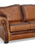 Western Leather Couch Brown Alligator Embossed Leather -- view 4