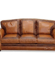 Western Leather Couch Brown Alligator Embossed Leather -- view 6