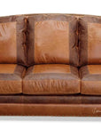 Western Leather Couch Brown Alligator Embossed Leather -- view 7