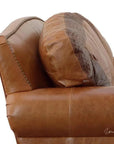 Western Leather Couch Brown Alligator Embossed Leather -- view 8