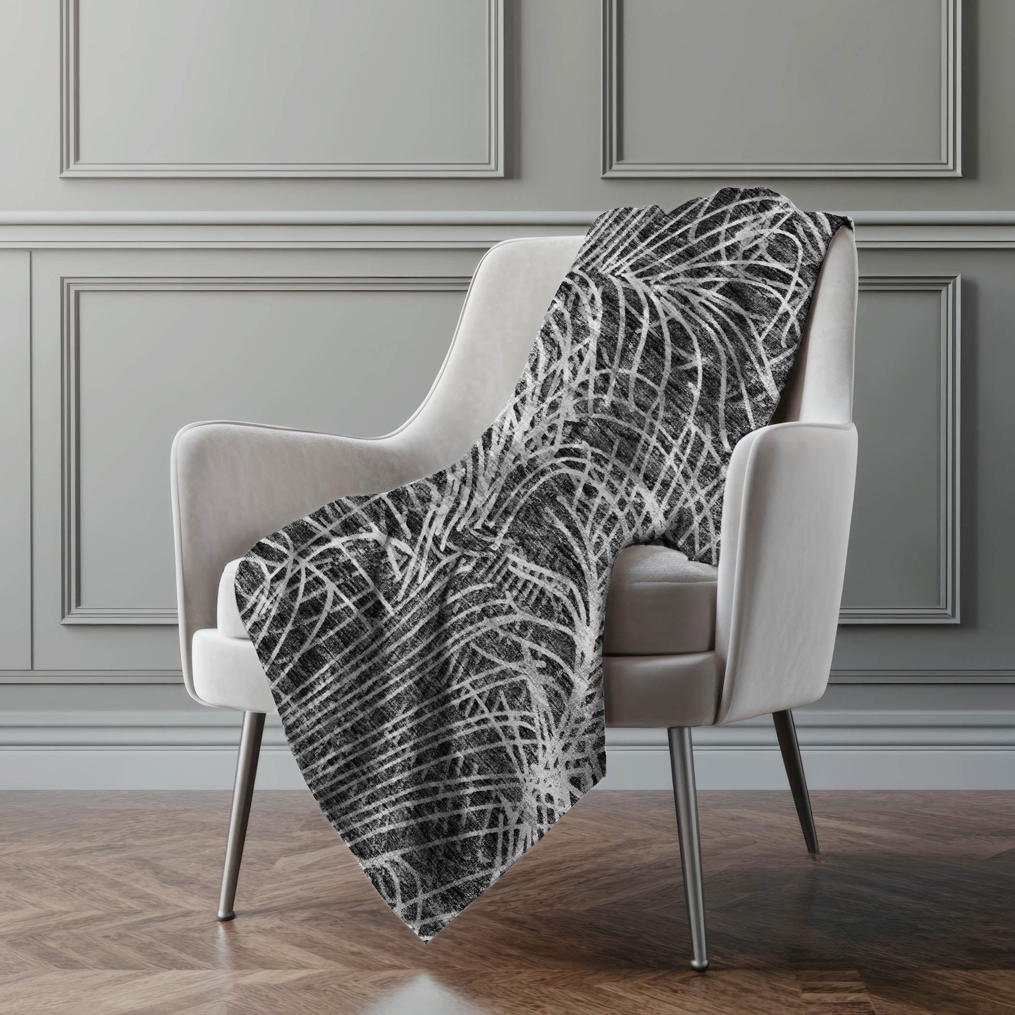 Addison Rugs Whimsical Flowy Lines 50" x 70" Throw Blanket