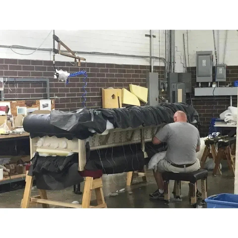 Williamsburg Burgundy Red Leather Sofa Made the USA -- view 11