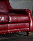 Williamsburg Burgundy Red Leather Sofa Made the USA -- view 4