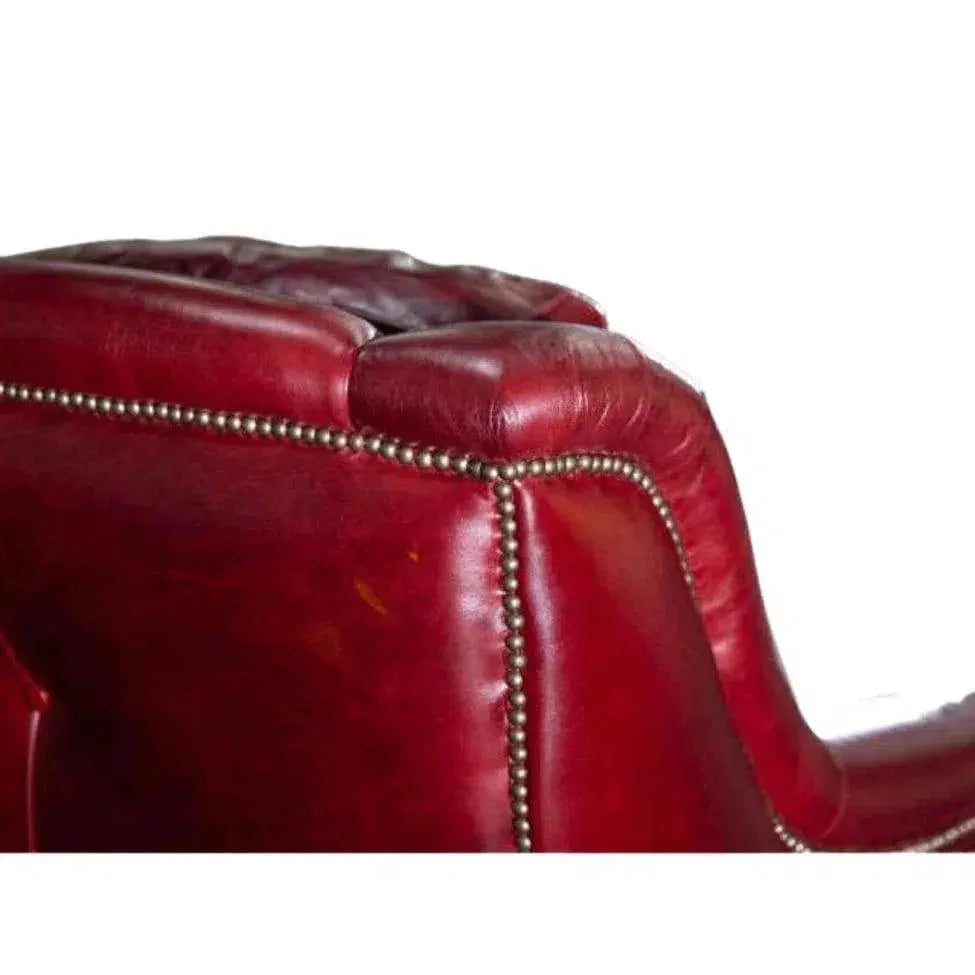 Williamsburg Burgundy Red Leather Sofa Made the USA -- view 6