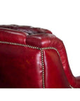 Williamsburg Burgundy Red Leather Sofa Made the USA -- view 6
