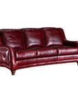 Williamsburg Burgundy Red Leather Sofa Made the USA