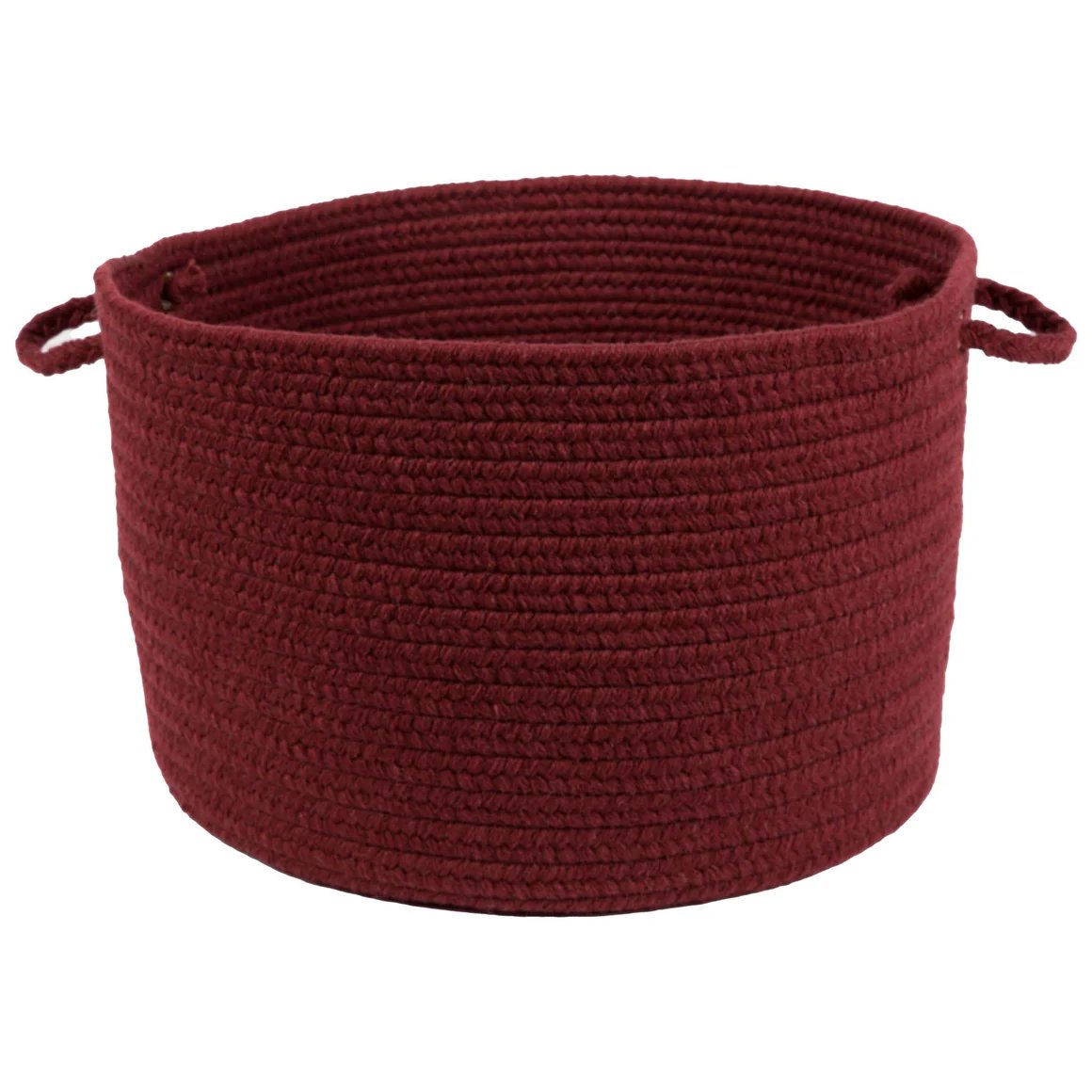 Wool Solids Flat Braid Handmade Basket