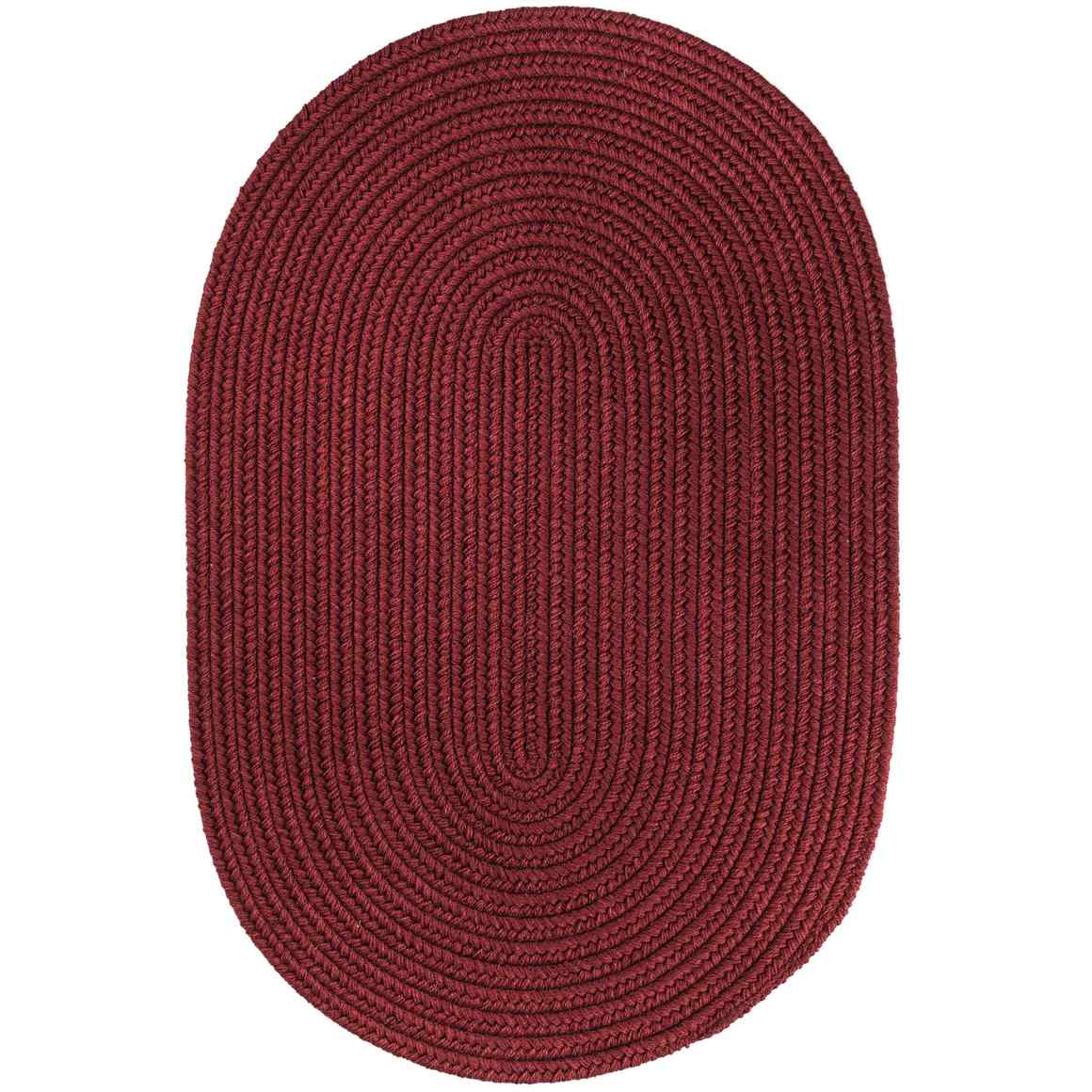 Wool Solids Flat Braid Oval Area Rugs