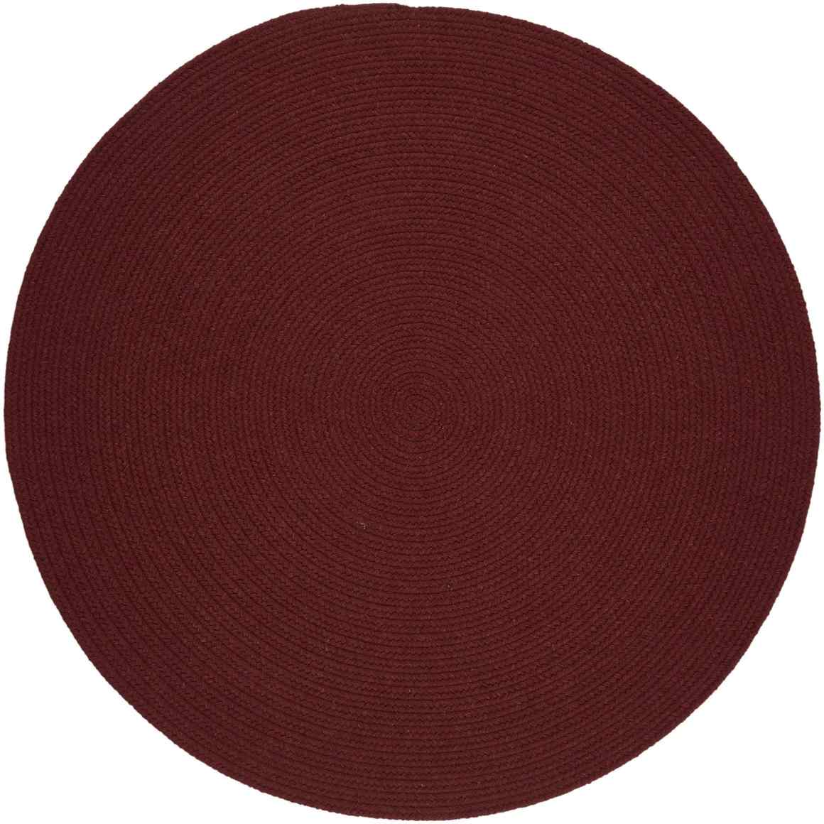 Wool Solids Flat Braid Round Area Rugs