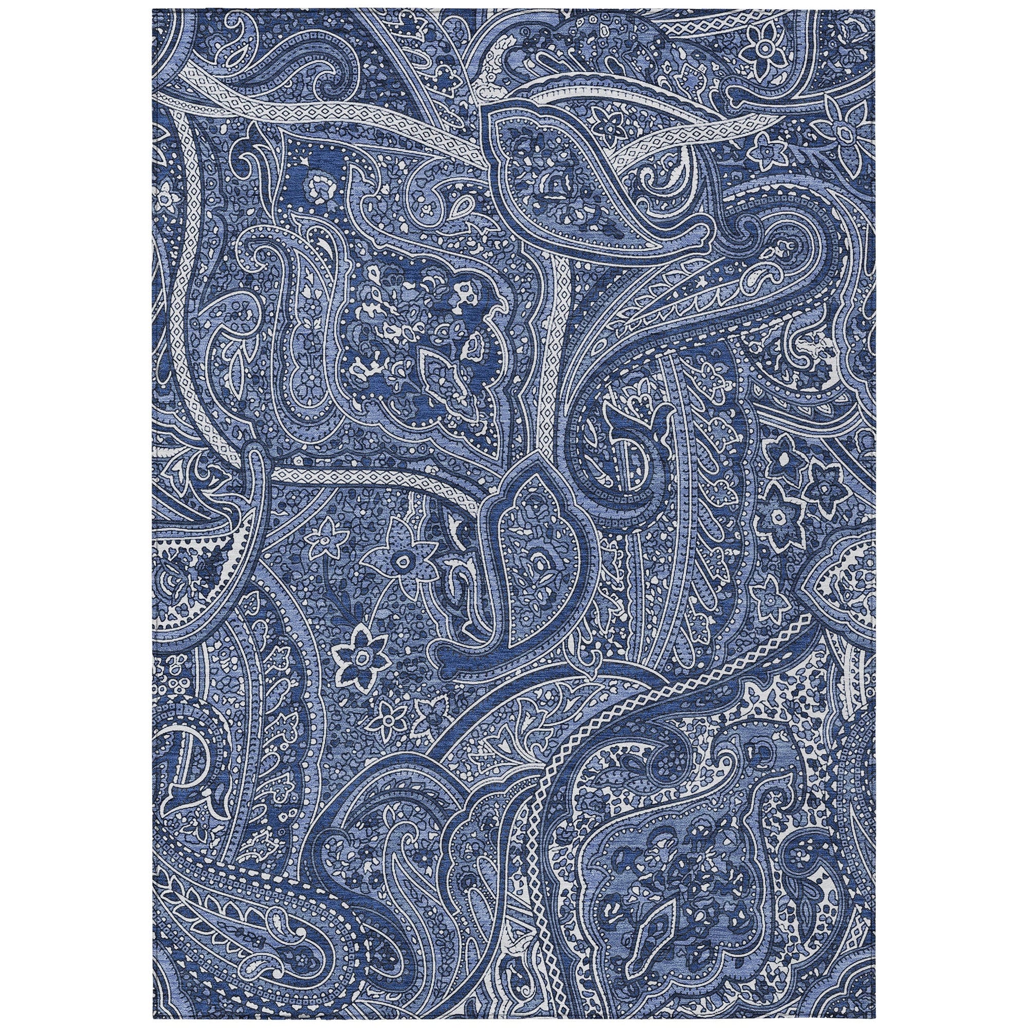 Addison Rugs Woven Blocks Blue Washable Indoor-Outdoor Rug