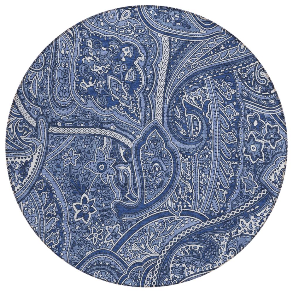 Addison Rugs Woven Blocks Blue Washable Indoor-Outdoor Rug
