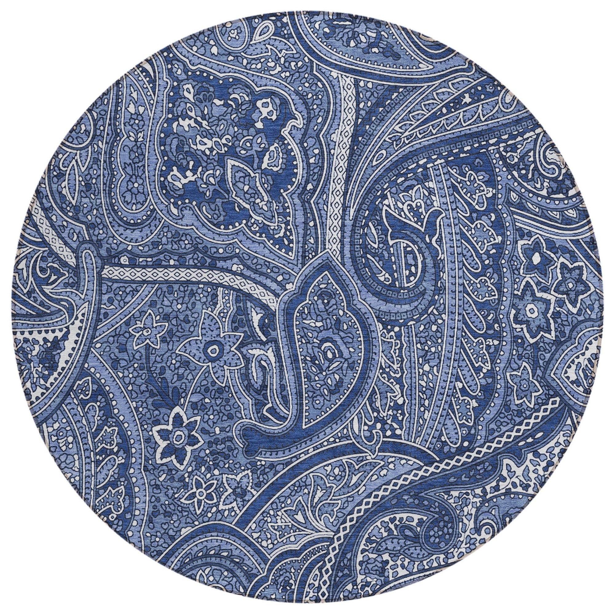 Addison Rugs Woven Blocks Blue Washable Indoor-Outdoor Rug