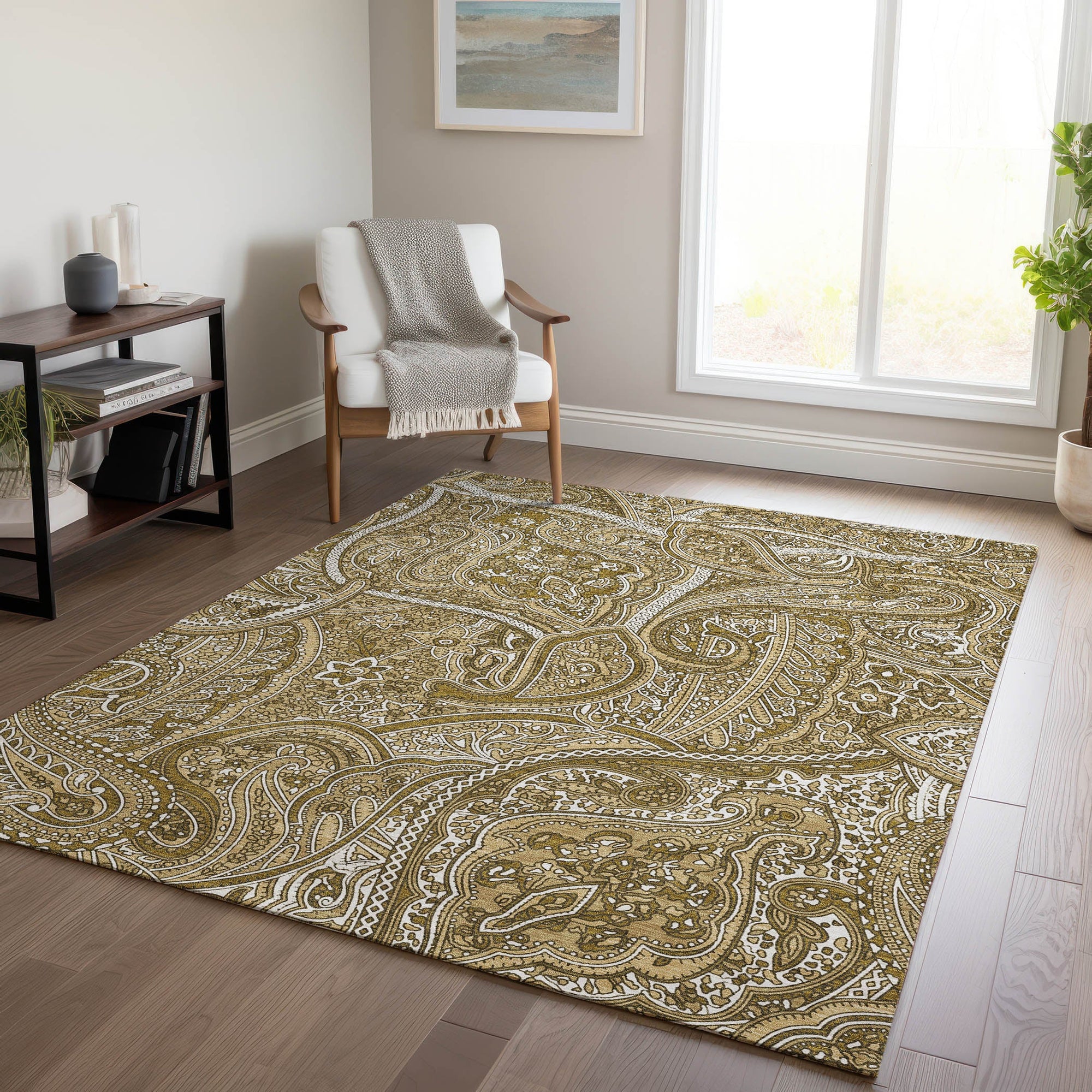 Addison Rugs Woven Blocks Brown Washable Indoor-Outdoor Rug