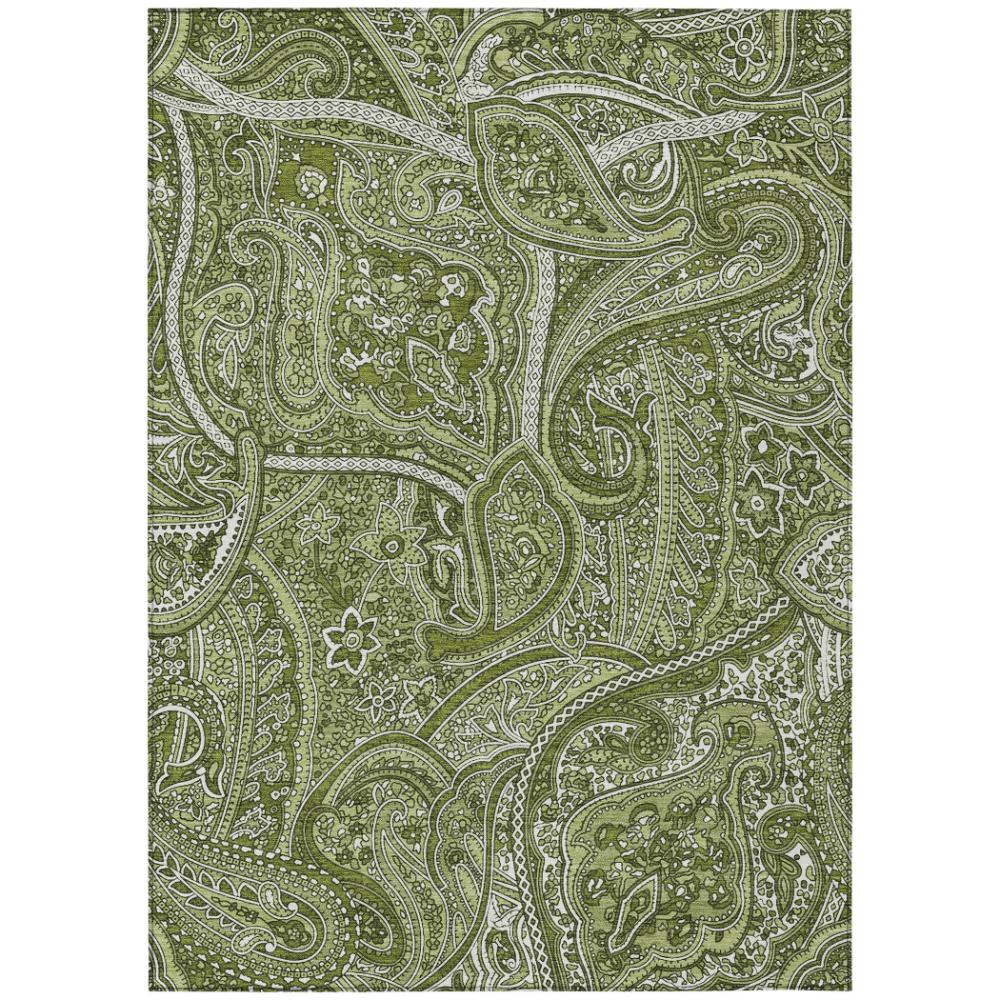 Addison Rugs Woven Blocks Green Washable Indoor-Outdoor Rug