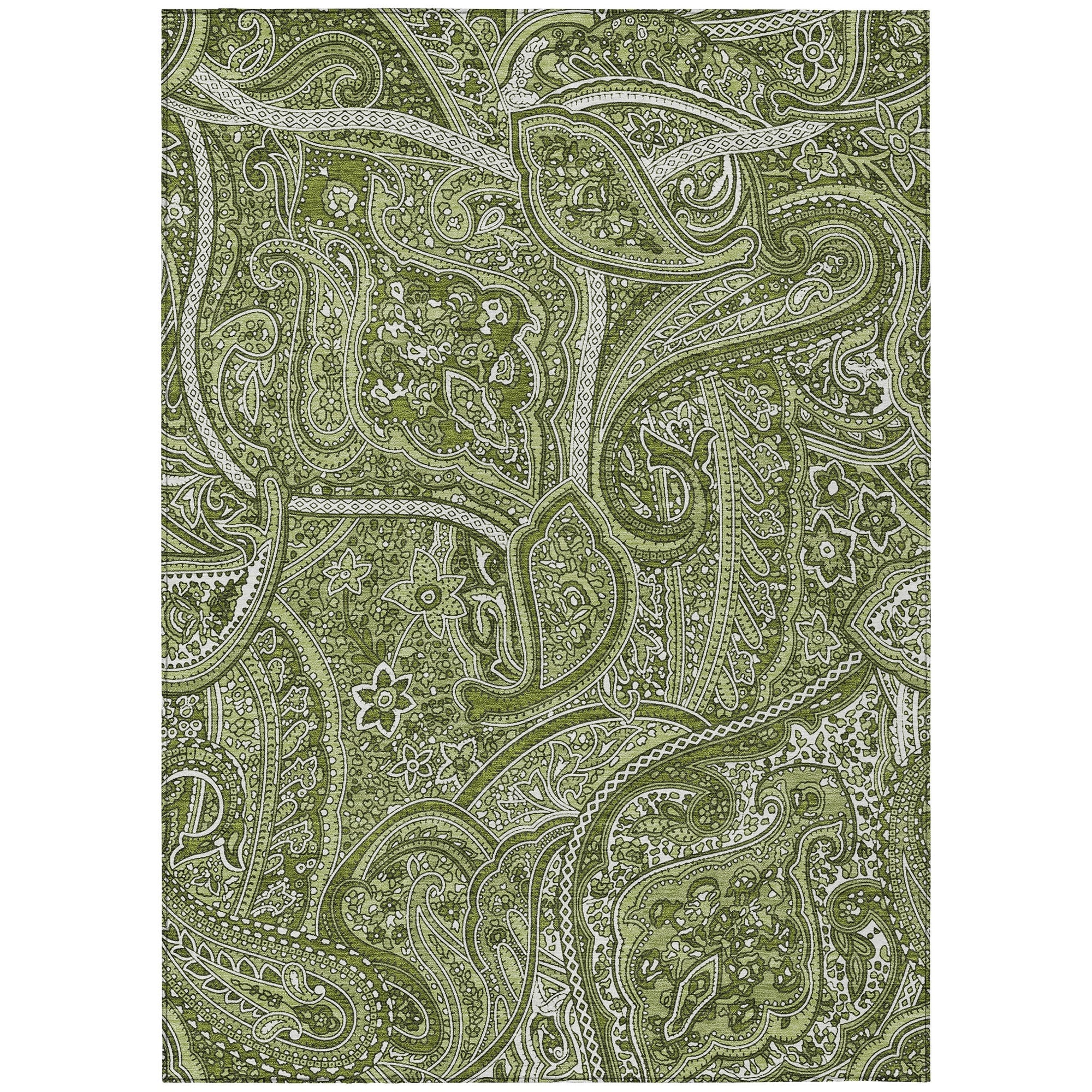 Addison Rugs Woven Blocks Green Washable Indoor-Outdoor Rug