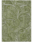 Woven Blocks Green Washable Indoor-Outdoor Rug