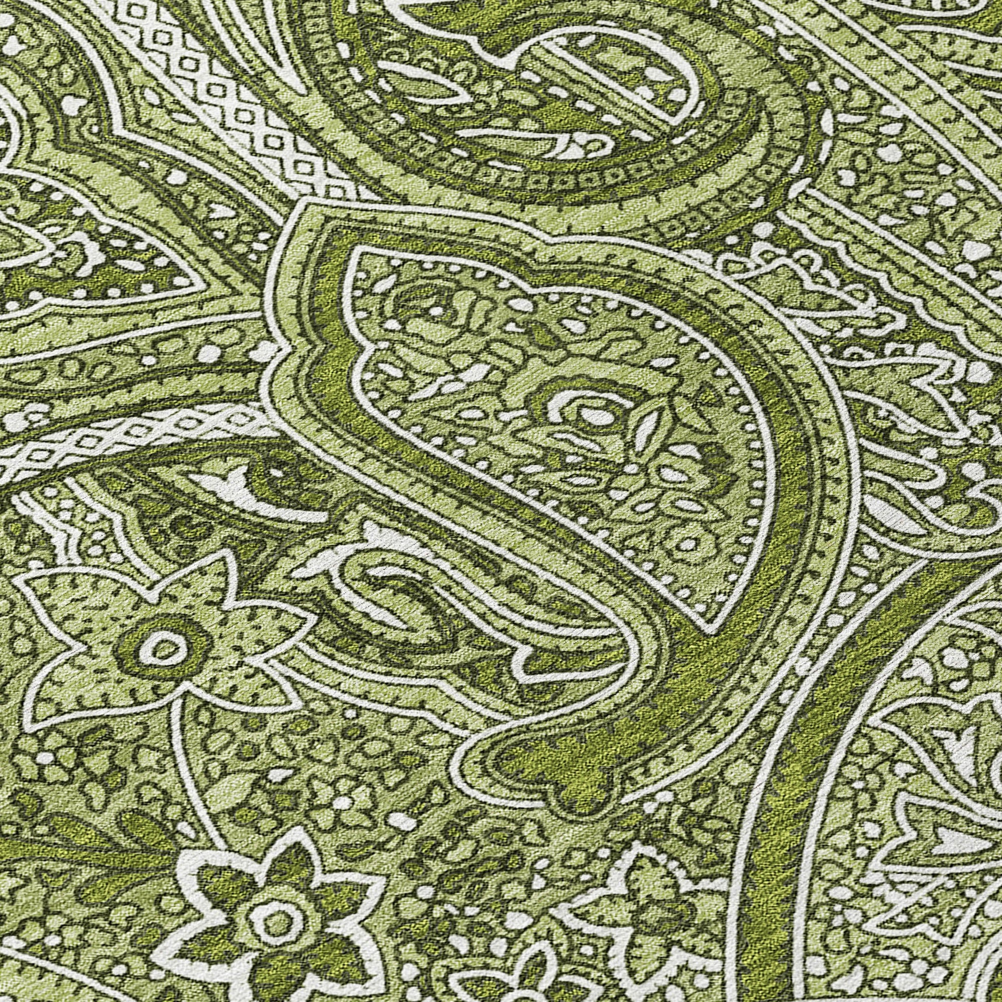 Addison Rugs Woven Blocks Green Washable Indoor-Outdoor Rug