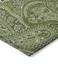 Woven Blocks Green Washable Indoor-Outdoor Rug