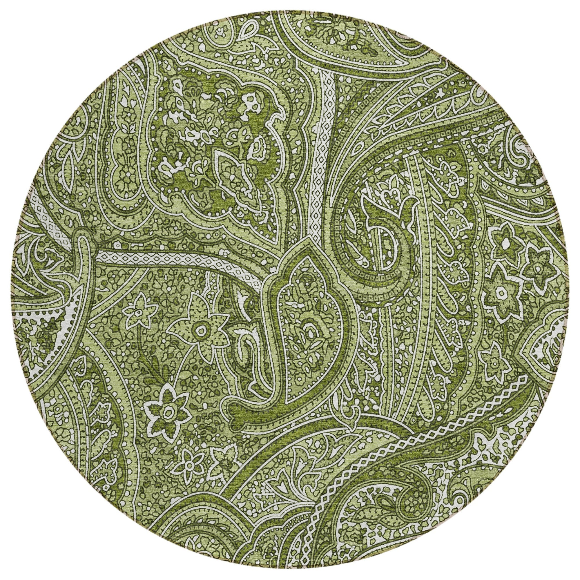 Addison Rugs Woven Blocks Green Washable Indoor-Outdoor Rug