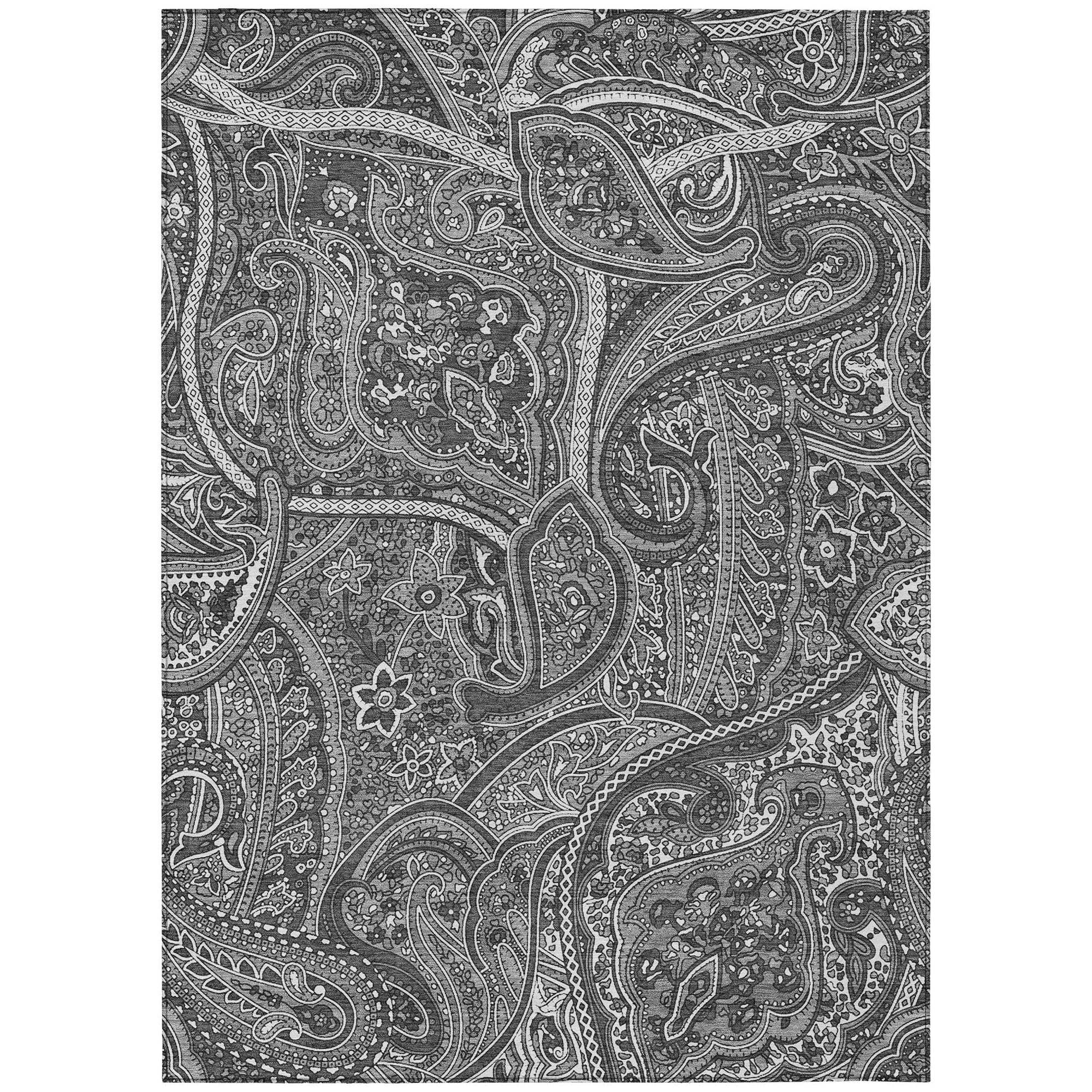 Addison Rugs Woven Blocks Grey Washable Indoor-Outdoor Rug