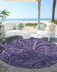 Woven Blocks Purple Washable Indoor-Outdoor Rug