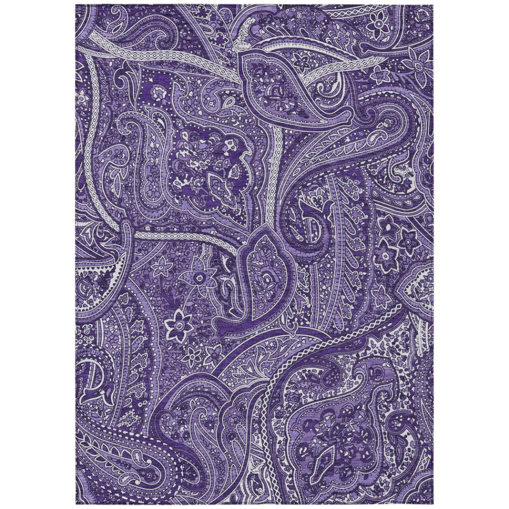 Addison Rugs Woven Blocks Purple Washable Indoor-Outdoor Rug