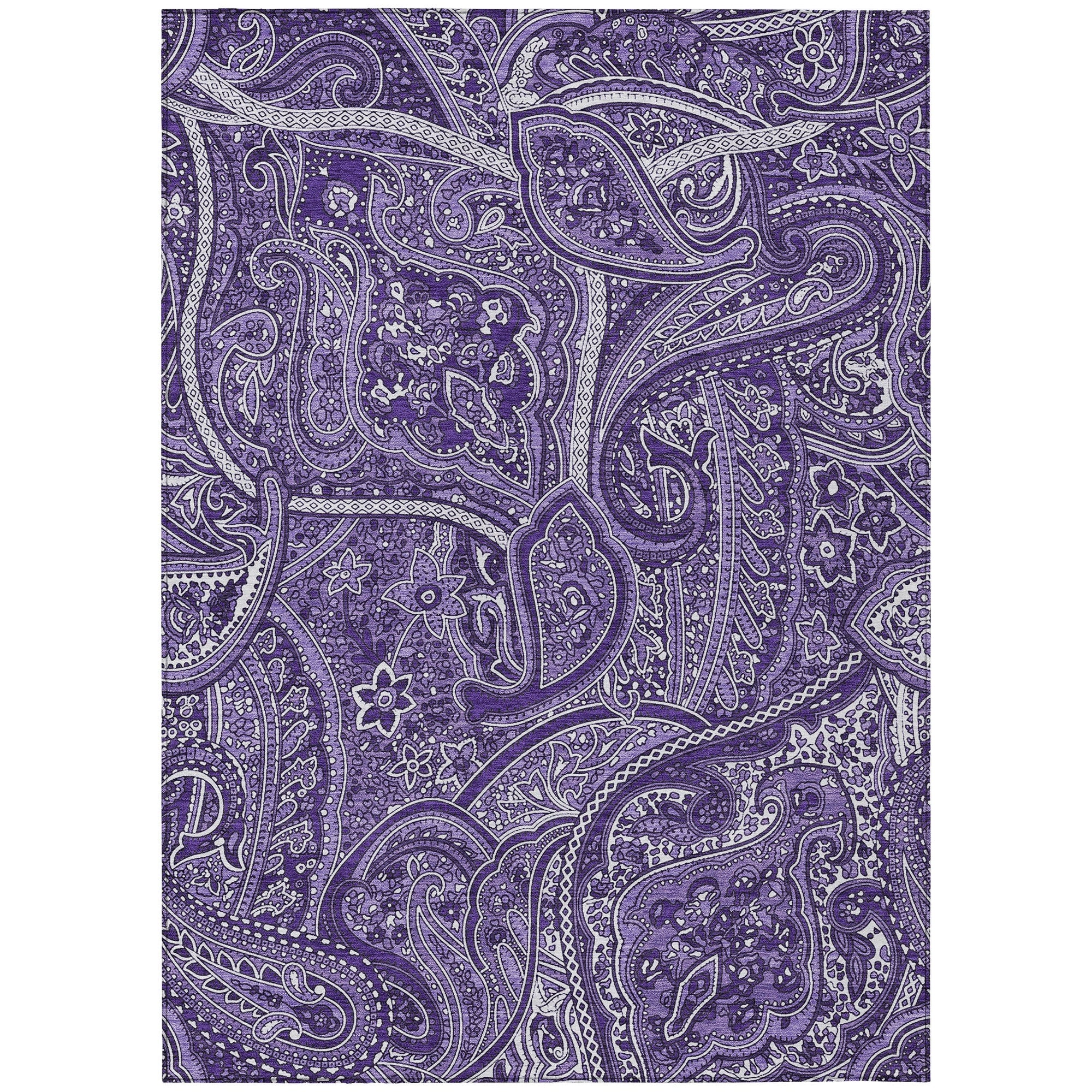 Addison Rugs Woven Blocks Purple Washable Indoor-Outdoor Rug