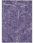 Woven Blocks Purple Washable Indoor-Outdoor Rug