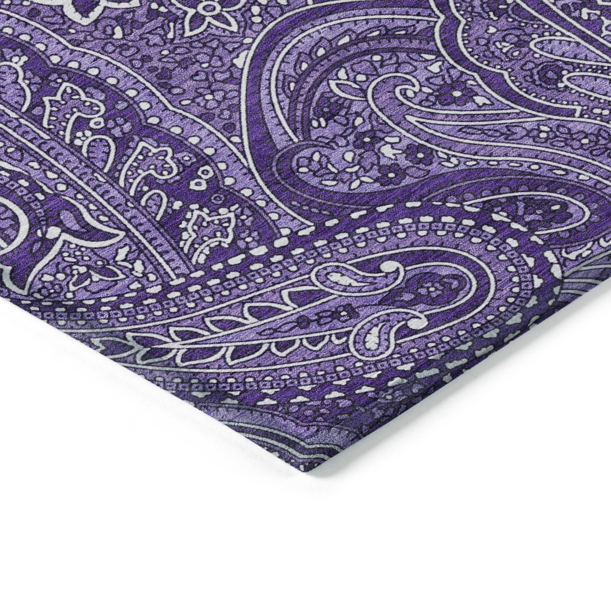 Woven Blocks Purple Washable Indoor-Outdoor Rug