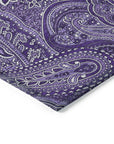 Woven Blocks Purple Washable Indoor-Outdoor Rug