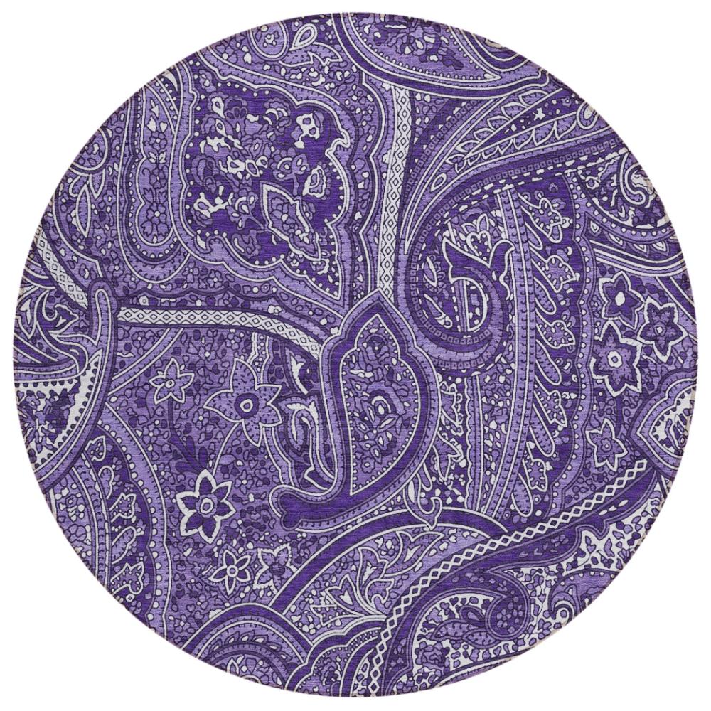 Addison Rugs Woven Blocks Purple Washable Indoor-Outdoor Rug