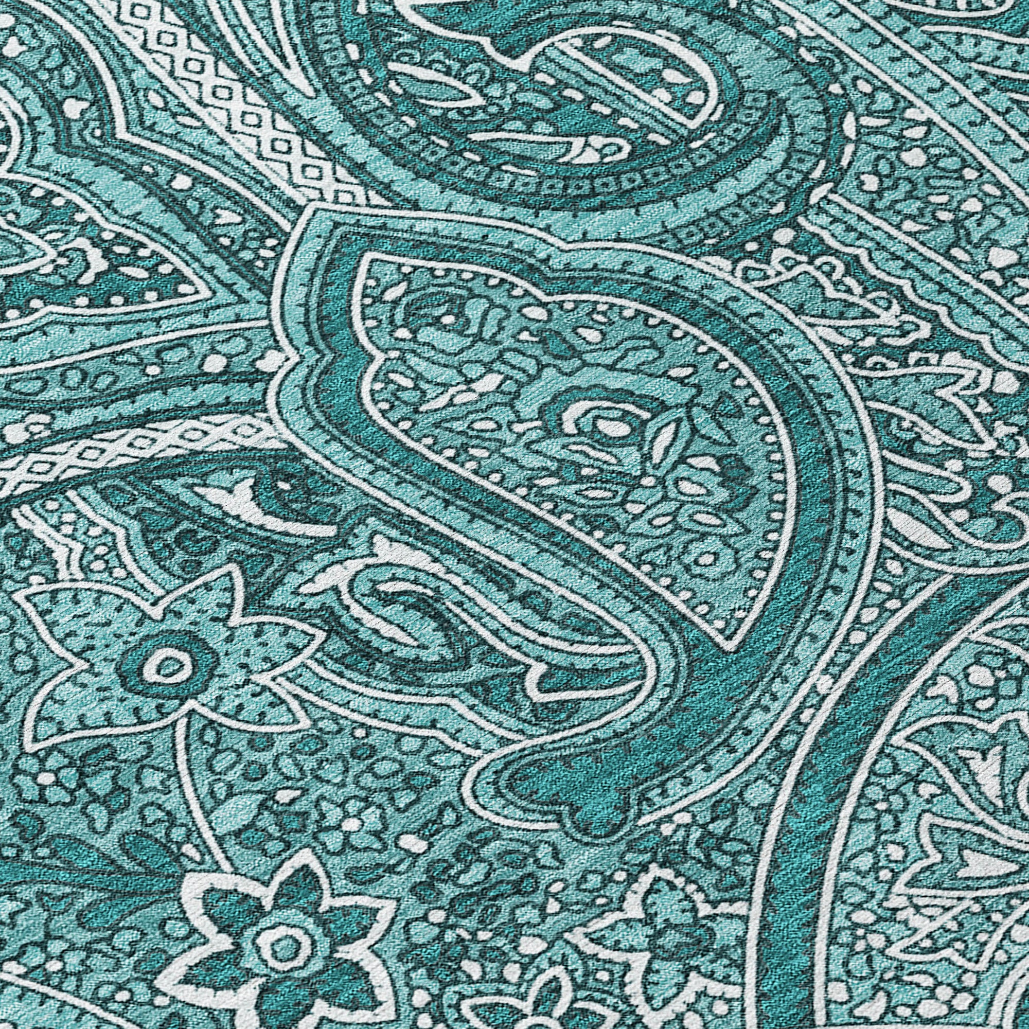 Addison Rugs Woven Blocks Teal Washable Indoor-Outdoor Rug