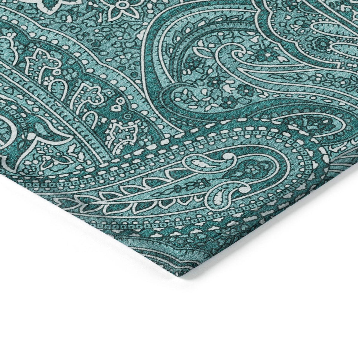 Addison Rugs Woven Blocks Teal Washable Indoor-Outdoor Rug