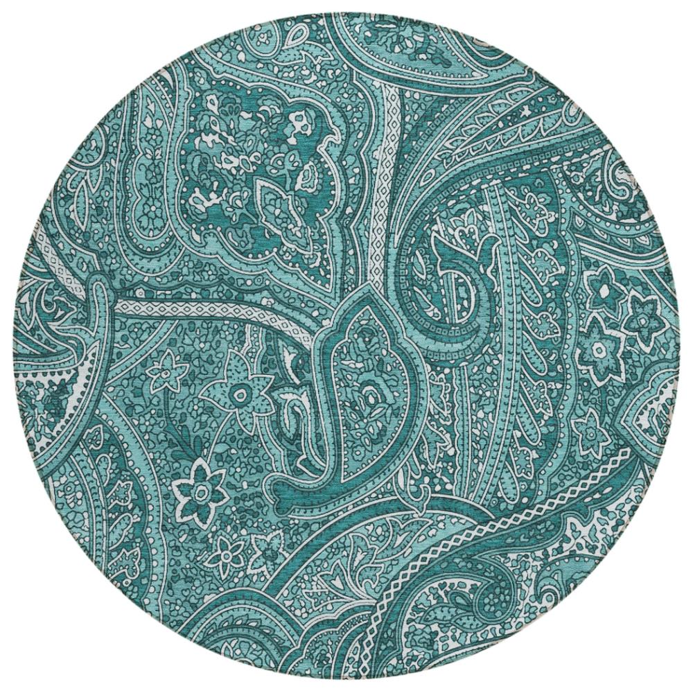 Addison Rugs Woven Blocks Teal Washable Indoor-Outdoor Rug