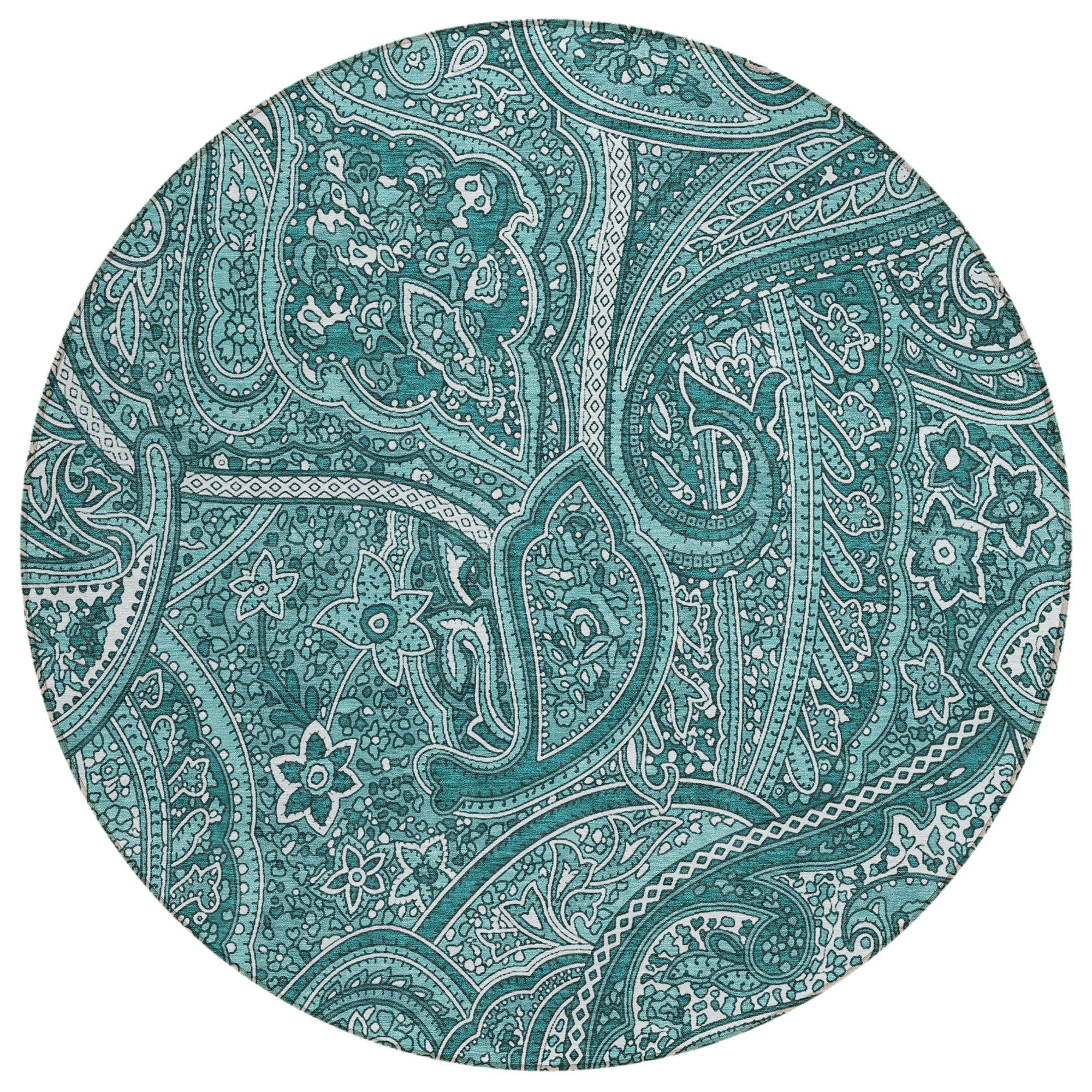Addison Rugs Woven Blocks Teal Washable Indoor-Outdoor Rug